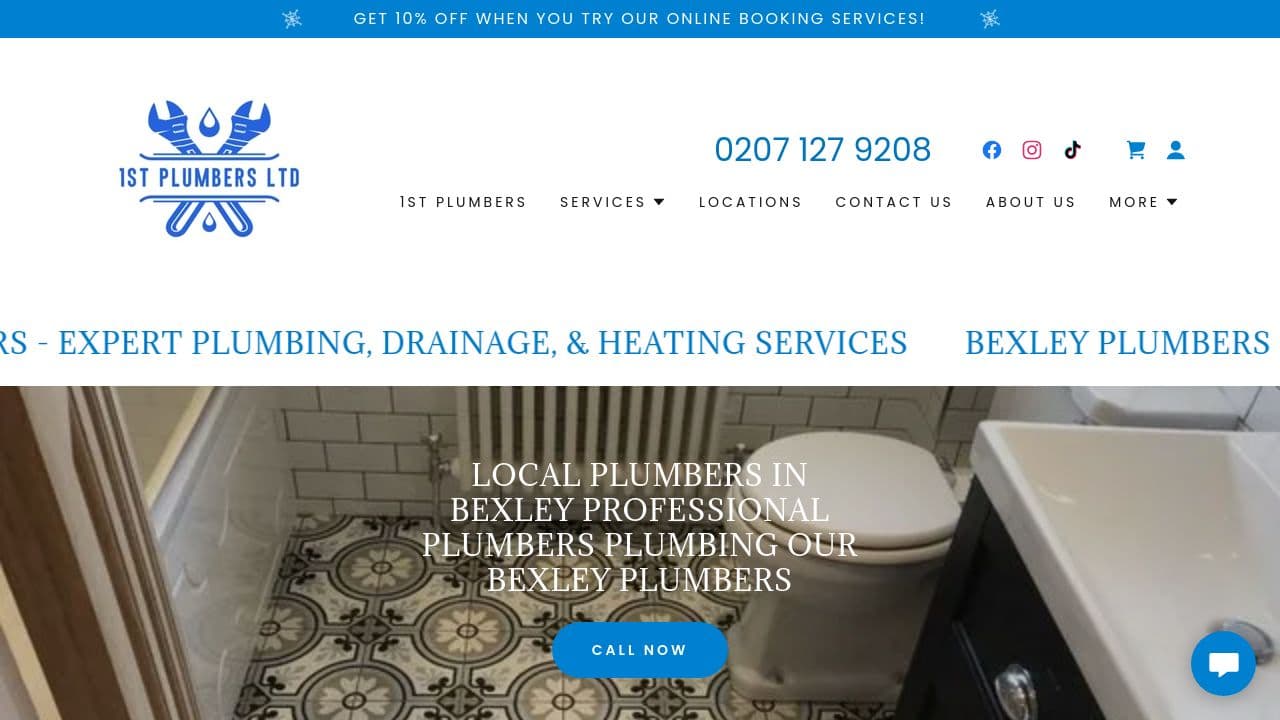1ST PLUMBERS LTD website screenshot