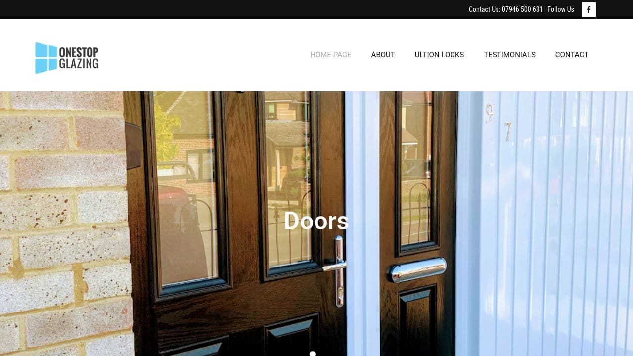 1STOP GLAZING LIMITED website screenshot