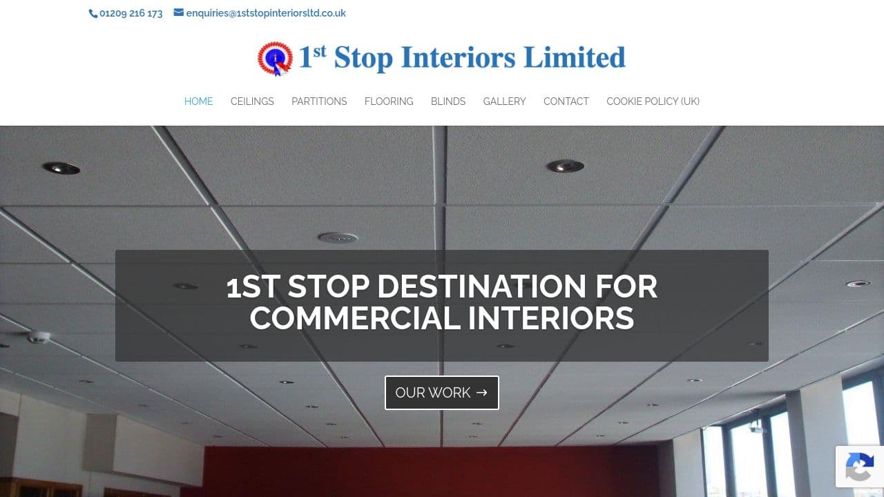 1ST STOP INTERIORS LTD website screenshot