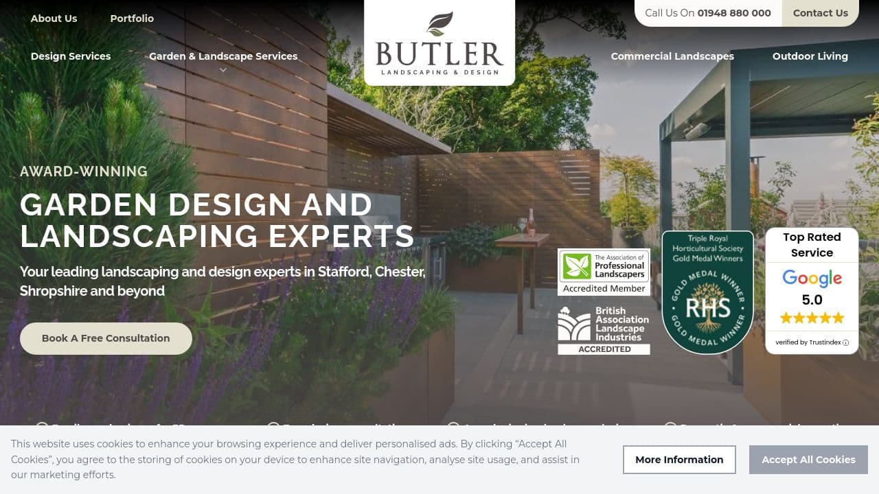 BUTLER LANDSCAPES LIMITED website screenshot