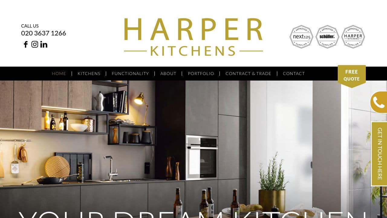 HARPER KITCHENS LTD. website screenshot