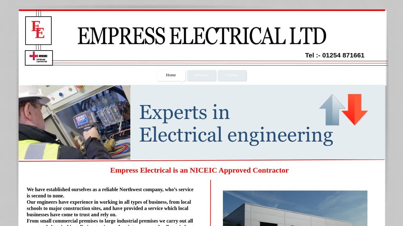 EMPRESS ELECTRICAL LIMITED website screenshot