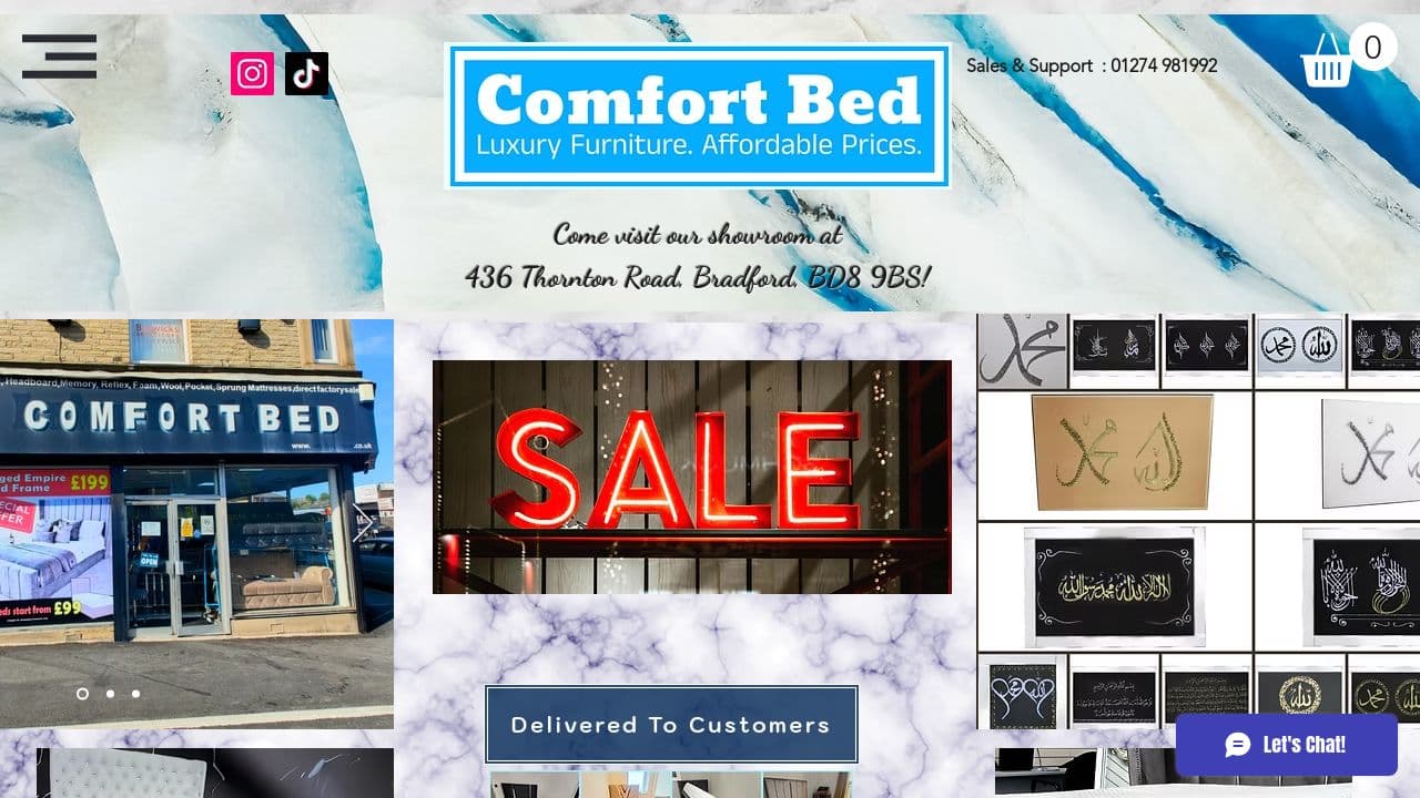 COMFORT BED LTD website screenshot