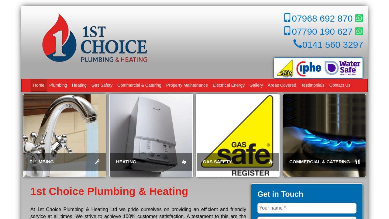 1ST CHOICE PLUMBING AND HEATING (LONDON) LIMITED website screenshot