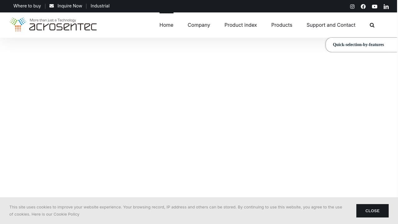 ACROSENTEC UK LTD website screenshot