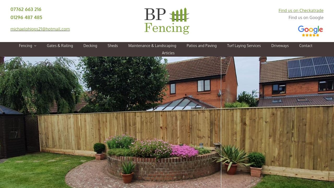 B P FENCING LIMITED website screenshot
