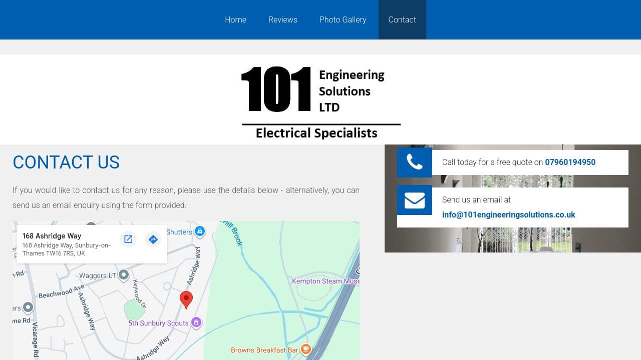101 ENGINEERING SOLUTIONS LTD website screenshot