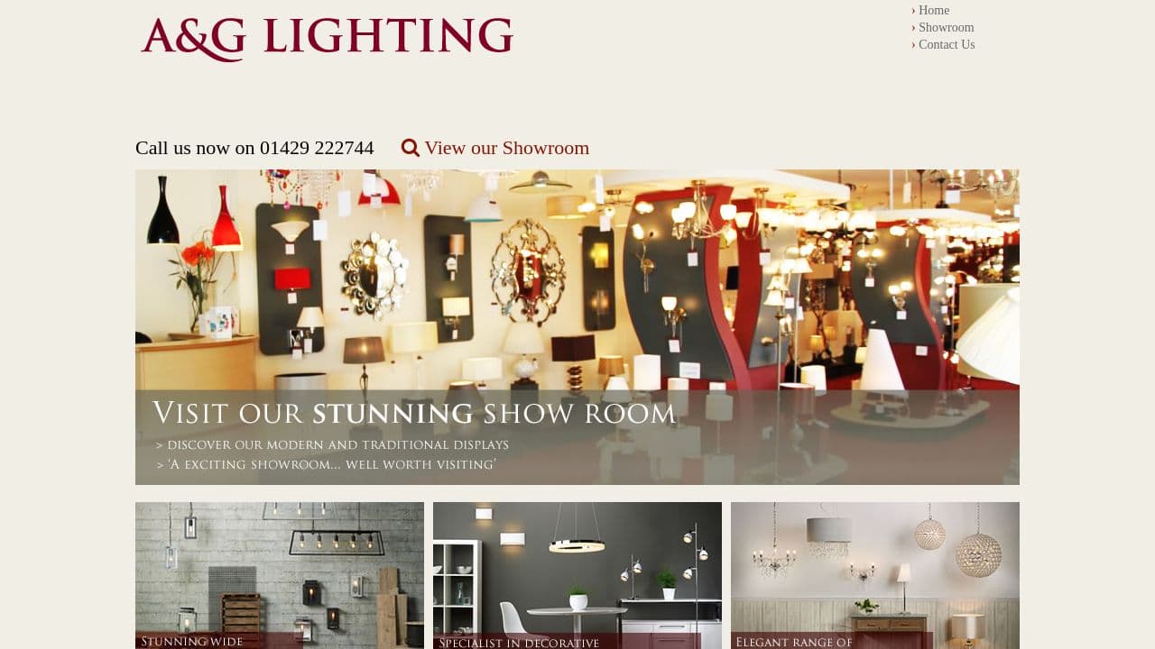 A & G LIGHTING LTD website screenshot
