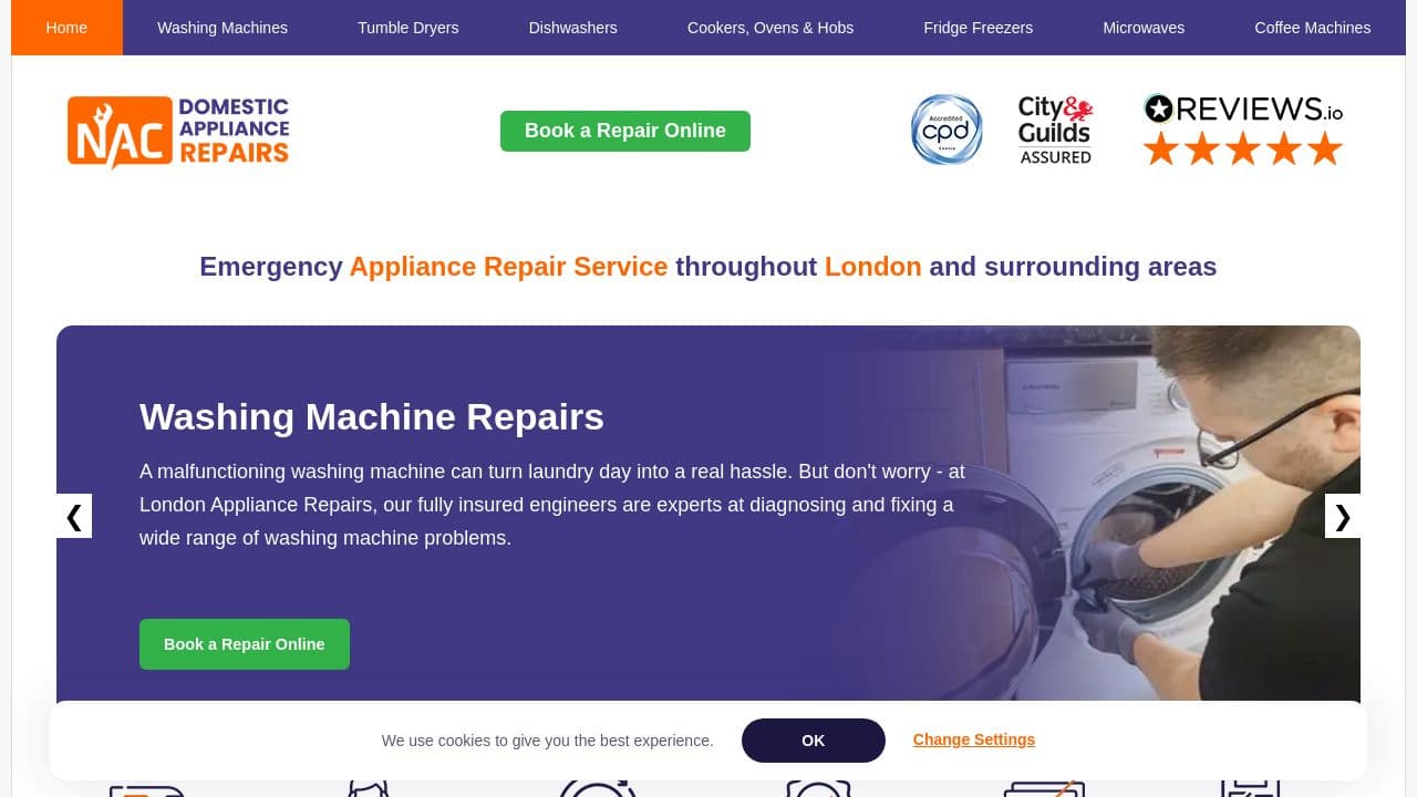 APPLIANCE CARE GROUP LIMITED website screenshot