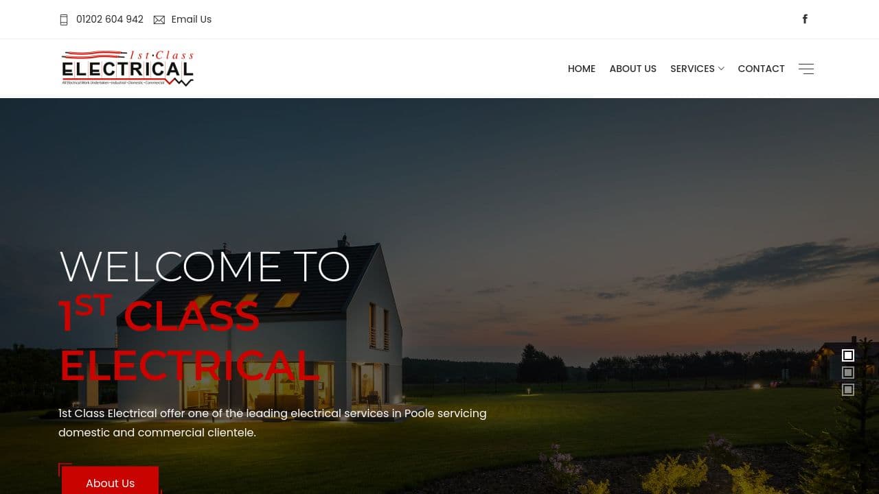 1ST CLASS ELECTRICAL (POOLE) LTD website screenshot