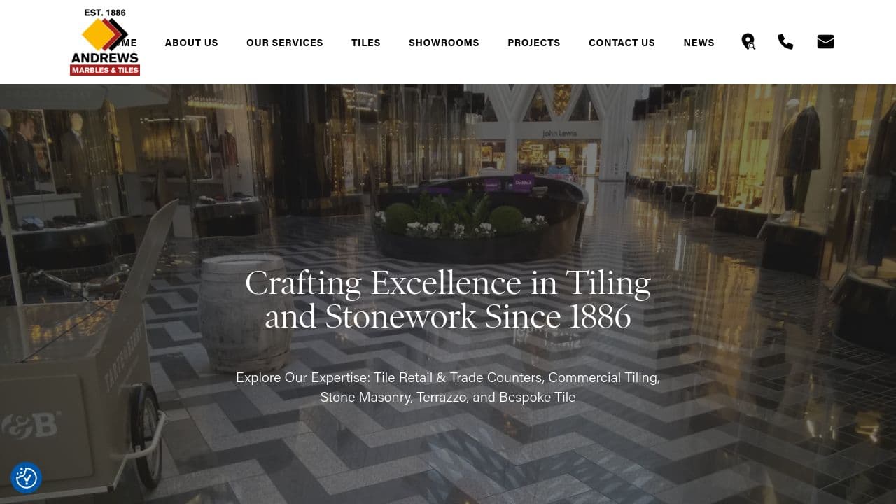 A. ANDREWS & SONS (MARBLES & TILES) LIMITED website screenshot