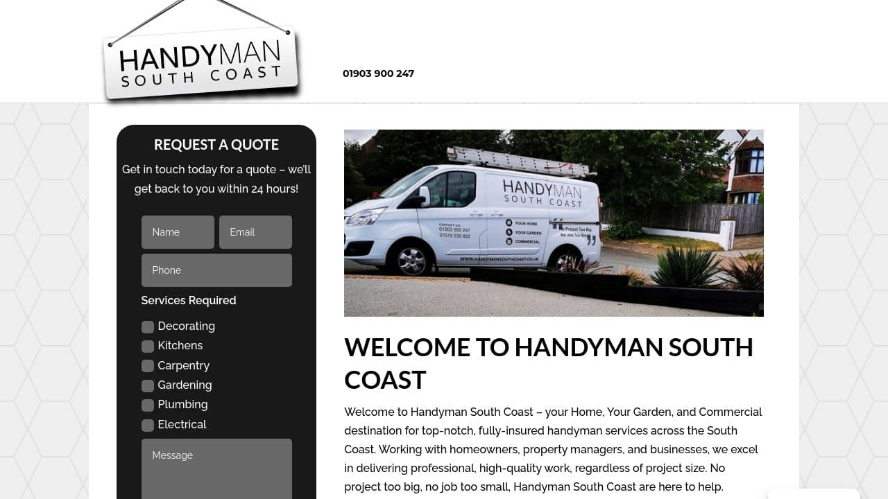 HANDYMAN SOUTH COAST LIMITED website screenshot