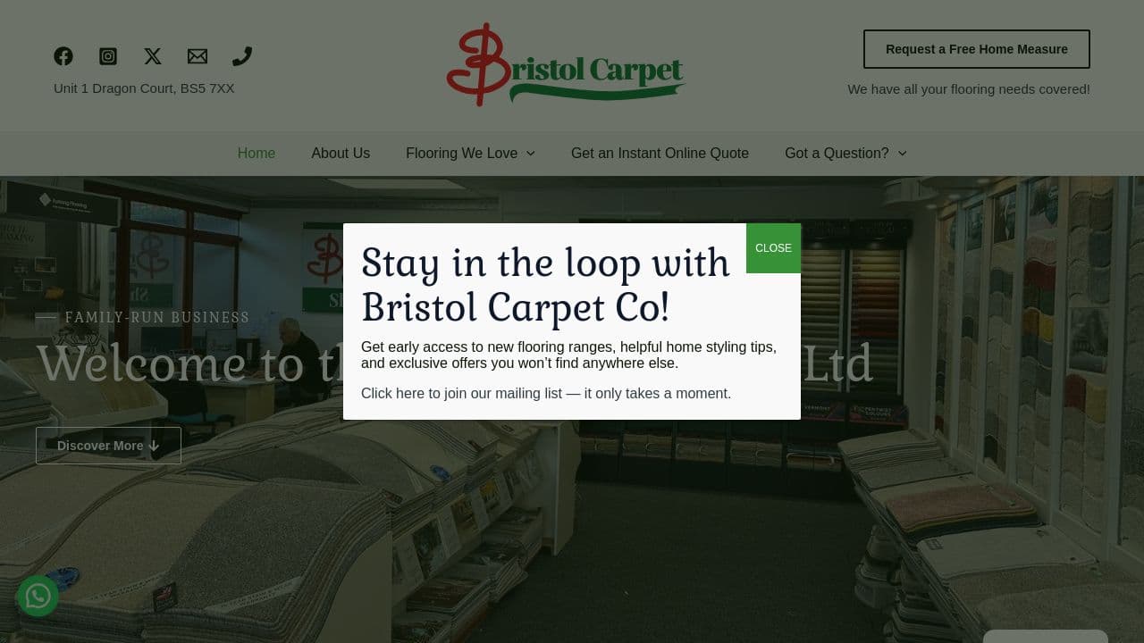 BRISTOL CARPET CO (TRADE) LTD website screenshot