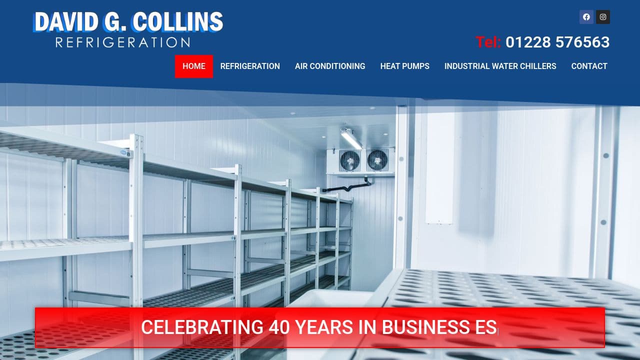 DAVID G COLLINS REFRIGERATION LIMITED website screenshot