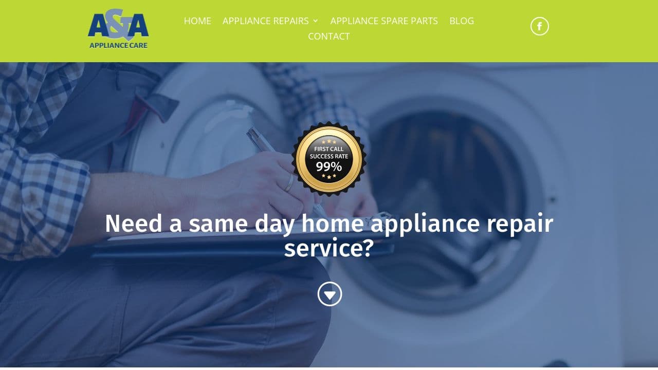 A & A APPLIANCE CARE LIMITED website screenshot