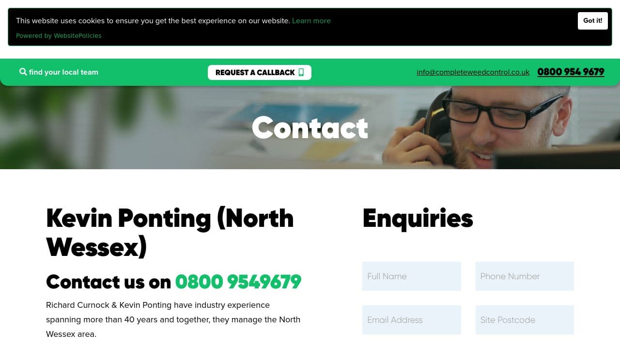 COMPLETE WEED CONTROL (NORTH WESSEX) LIMITED website screenshot