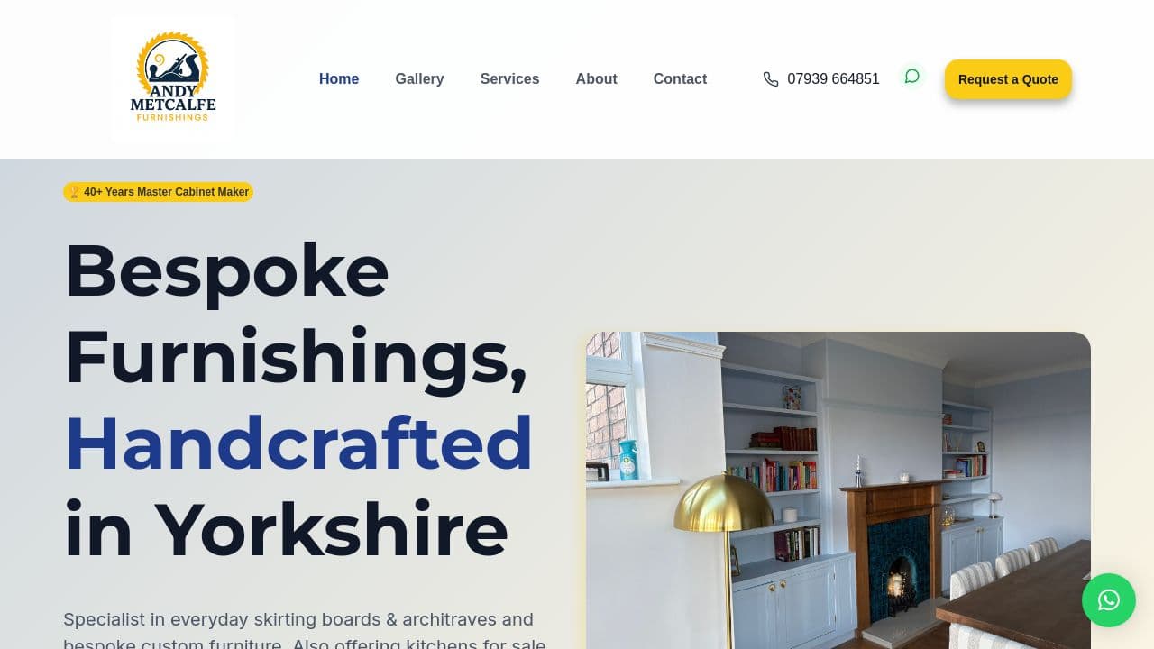 ANDY METCALFE'S TOTAL KITCHENS LTD website screenshot