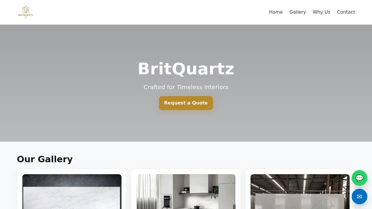 BRITQUARTZ LTD website screenshot