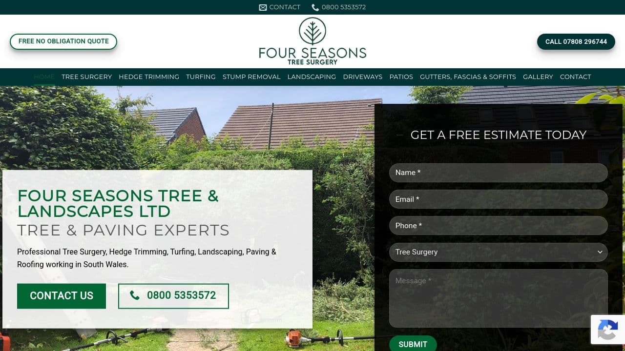 4 SEASONS TREE & GARDEN SERVICES LTD website screenshot