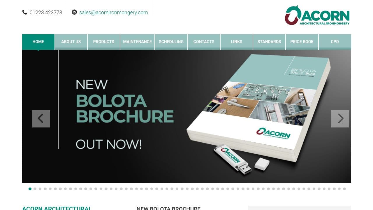 ACORN ARCHITECTURAL IRONMONGERY LIMITED website screenshot