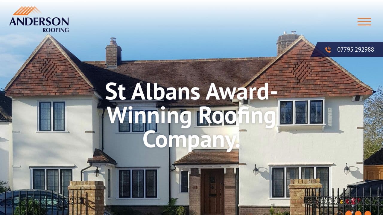 ANDERSON ROOFING (ST ALBANS) LIMITED website screenshot