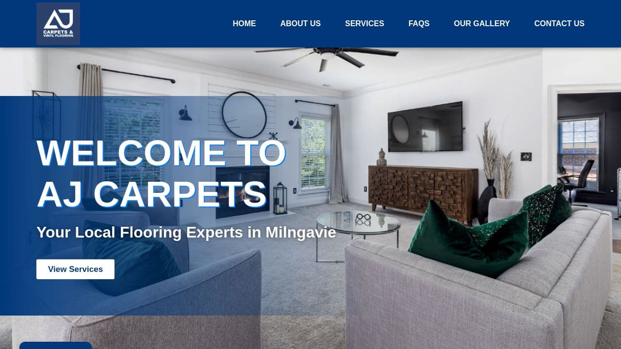 AJ CARPETS LTD website screenshot