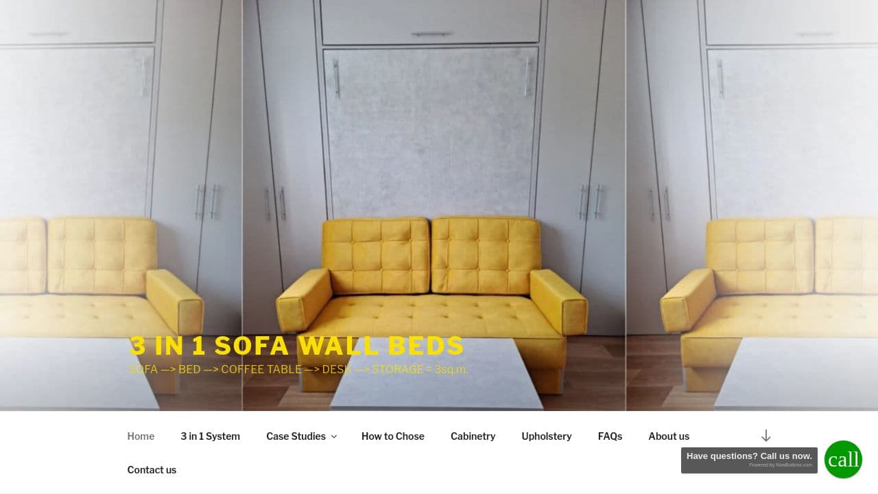 3 IN 1 SOFA WALL BEDS LTD website screenshot