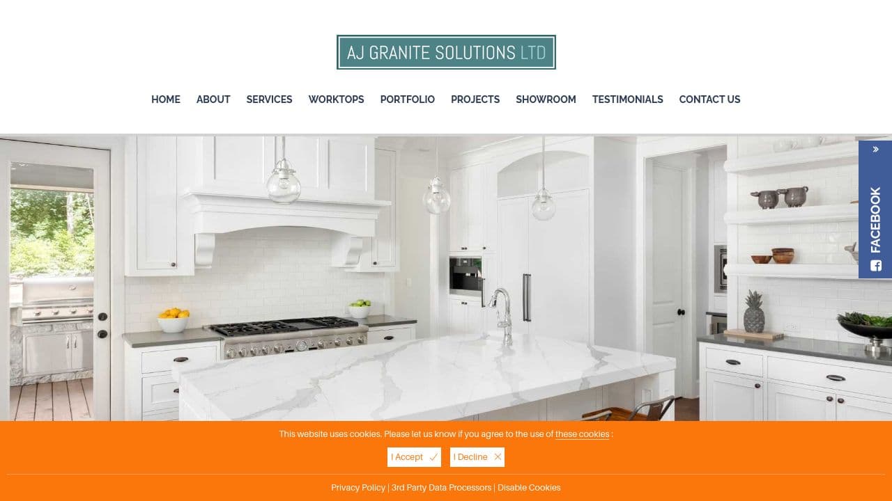 A&J GRANITE SOLUTIONS LTD website screenshot