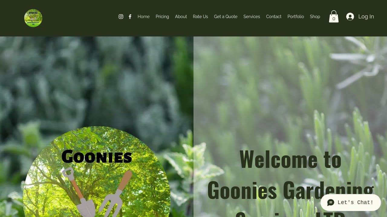GOONIES GARDENING SERVICES LTD website screenshot