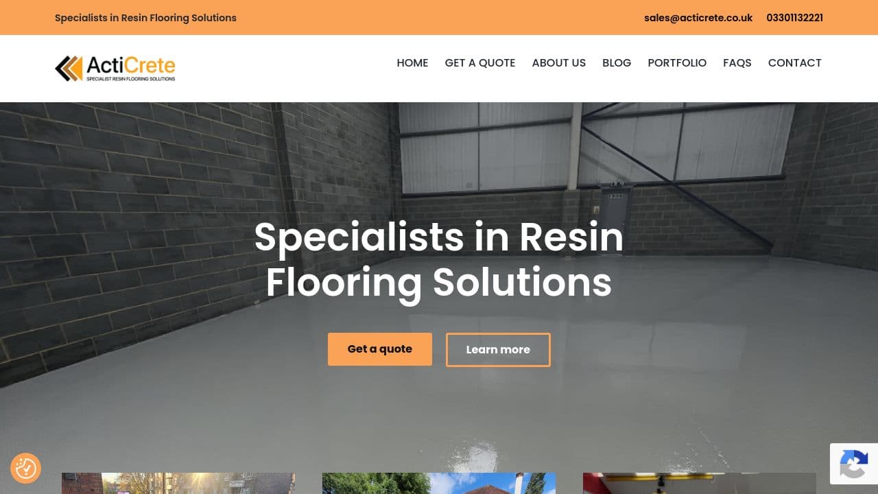 ACTICRETE LTD website screenshot
