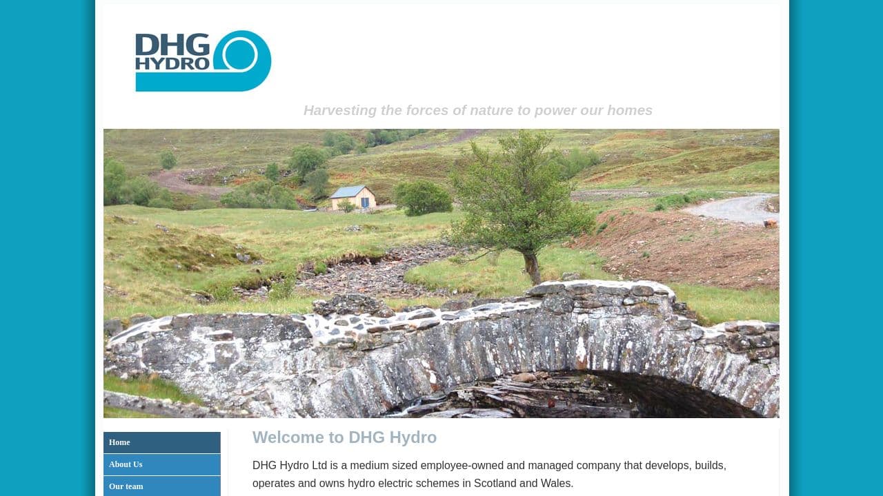 DHG HYDRO LIMITED website screenshot