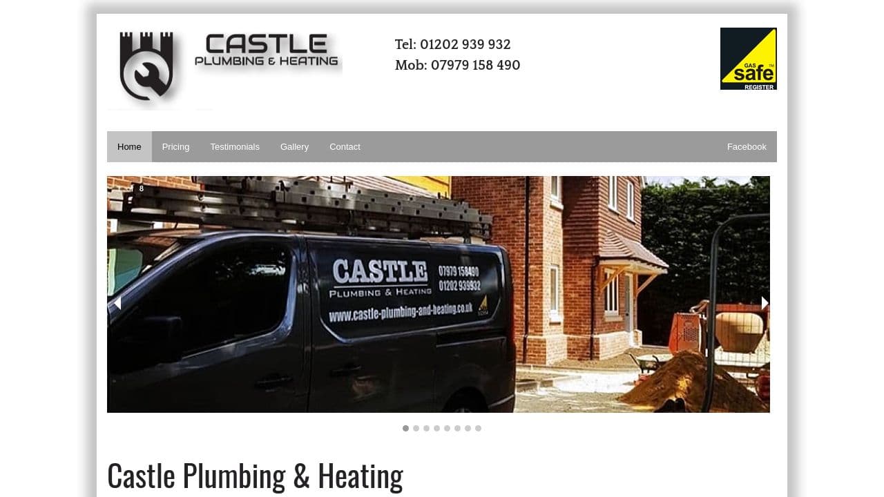 CASTLE PLUMBING & HEATING LIMITED website screenshot