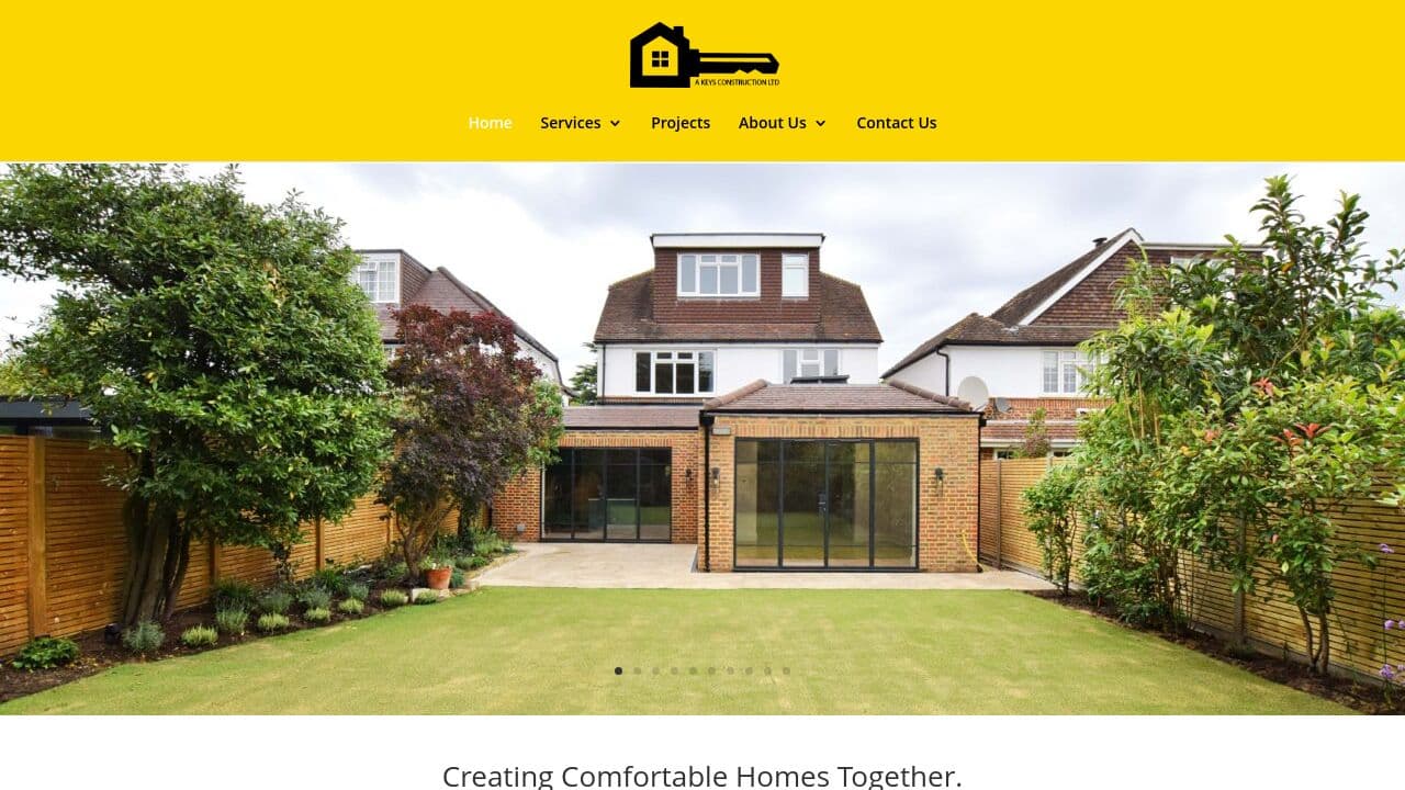 A KEYS CONSTRUCTION LTD website screenshot