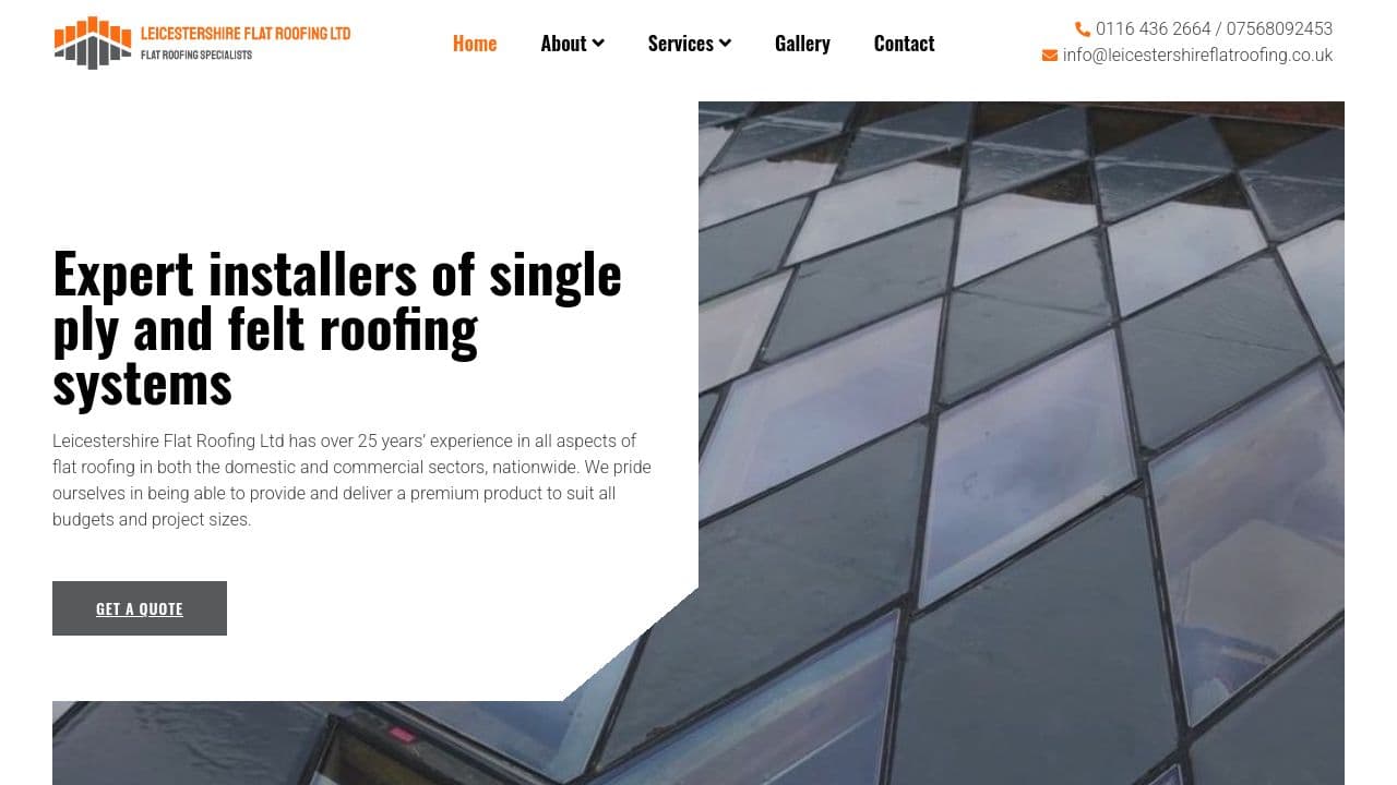 GB FLAT ROOFING LTD website screenshot