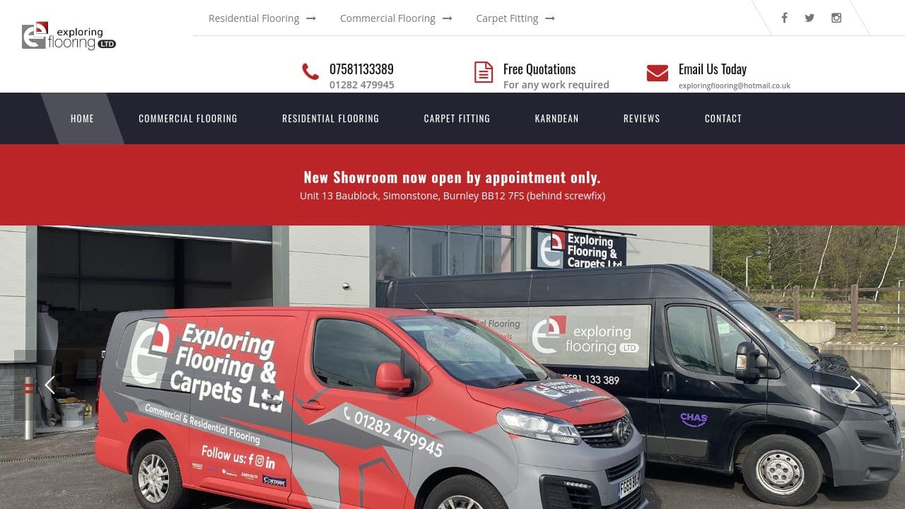 EXPLORING FLOORING LTD website screenshot
