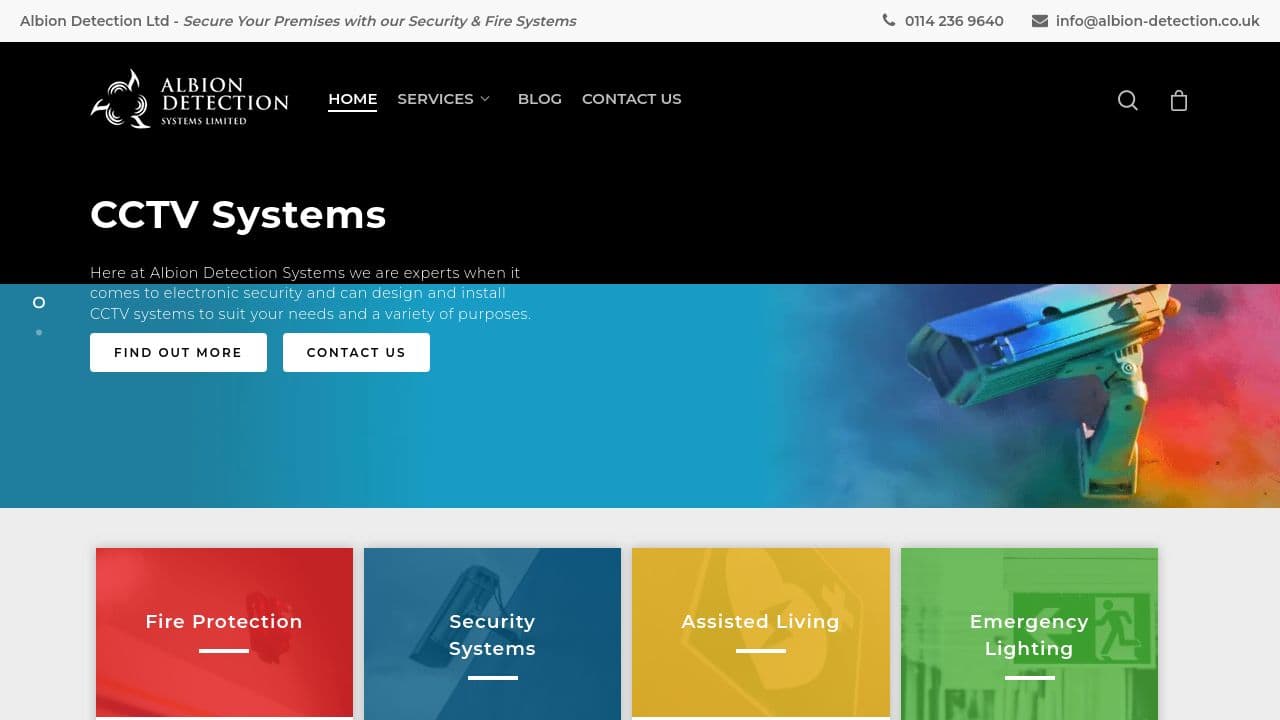 ALBION DETECTION SYSTEMS LIMITED website screenshot