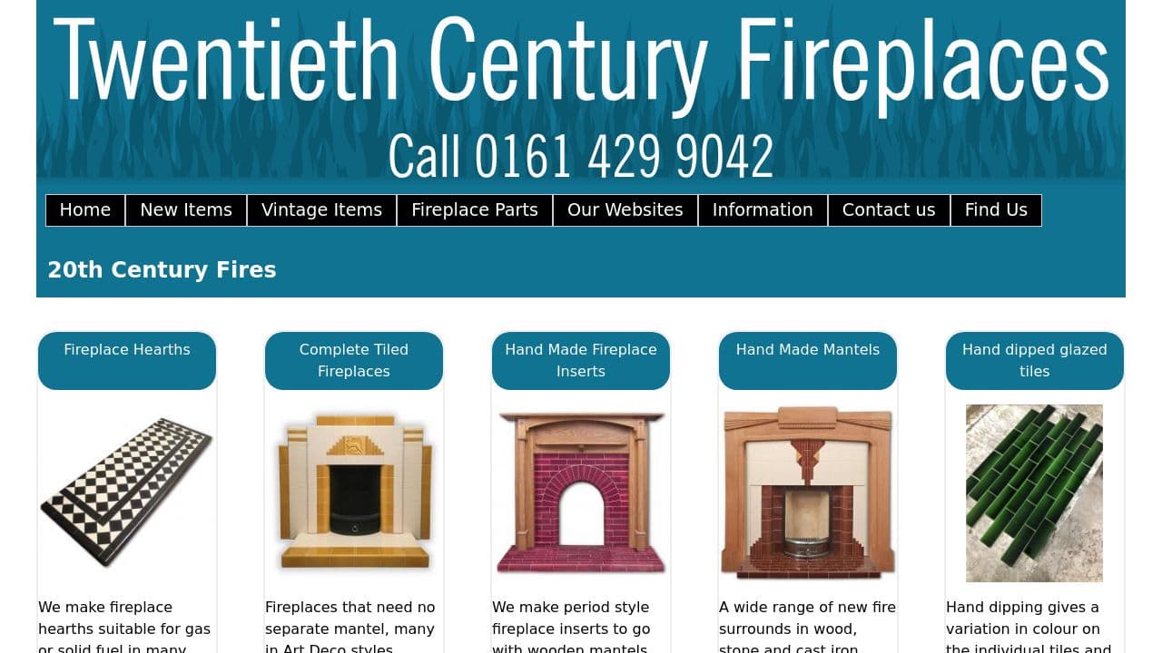20TH CENTURY FIREPLACES LTD website screenshot