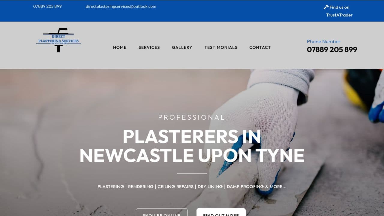 0800 PLASTERING LIMITED website screenshot