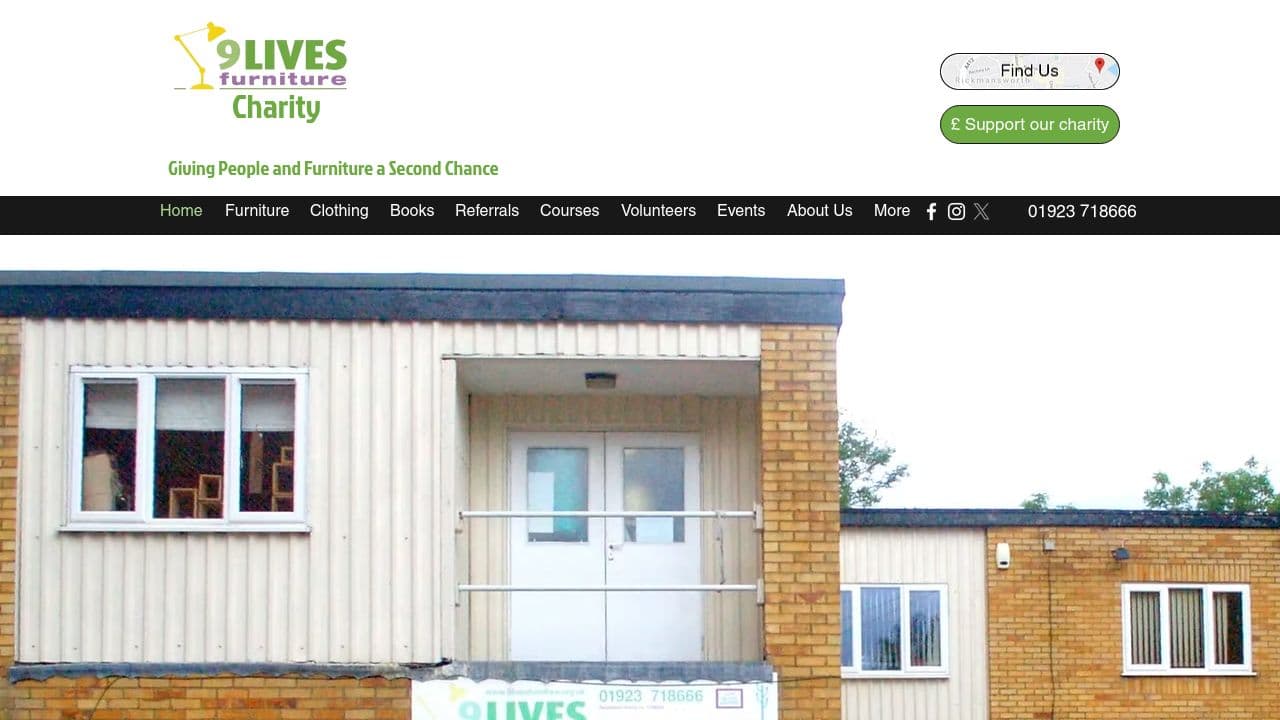 9 LIVES FURNITURE website screenshot