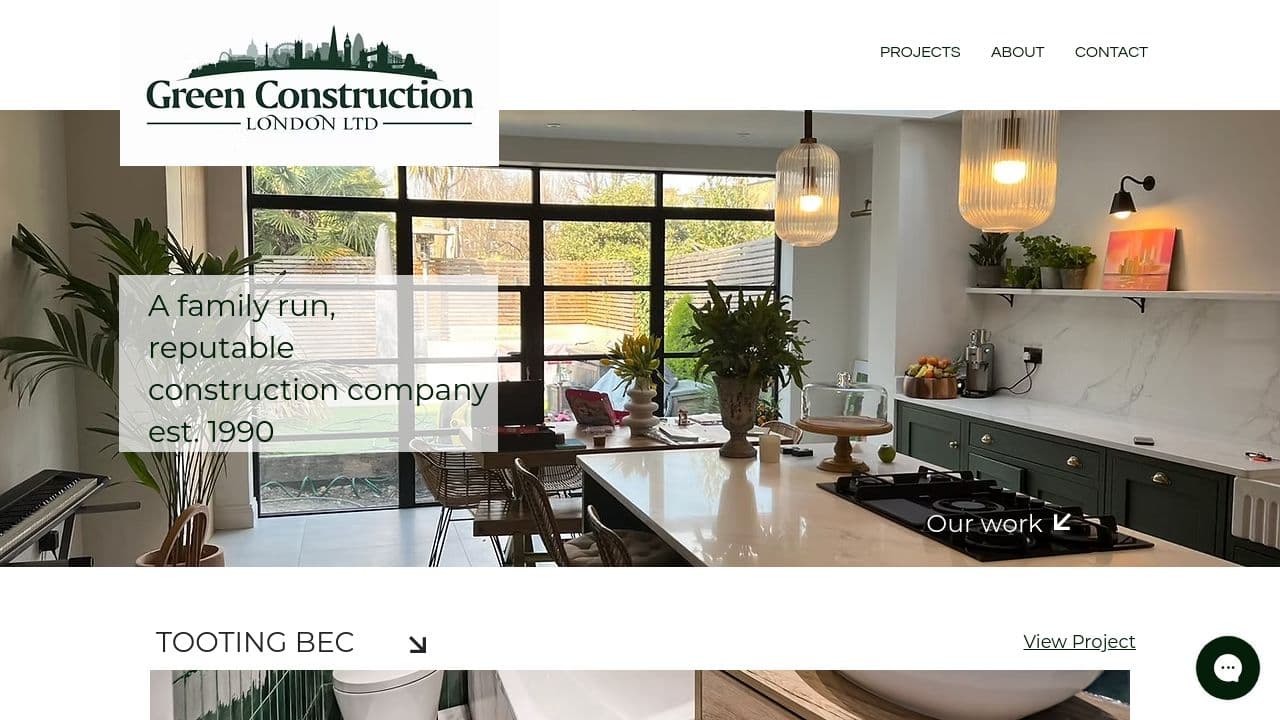 A GREEN CONSTRUCTION LTD website screenshot