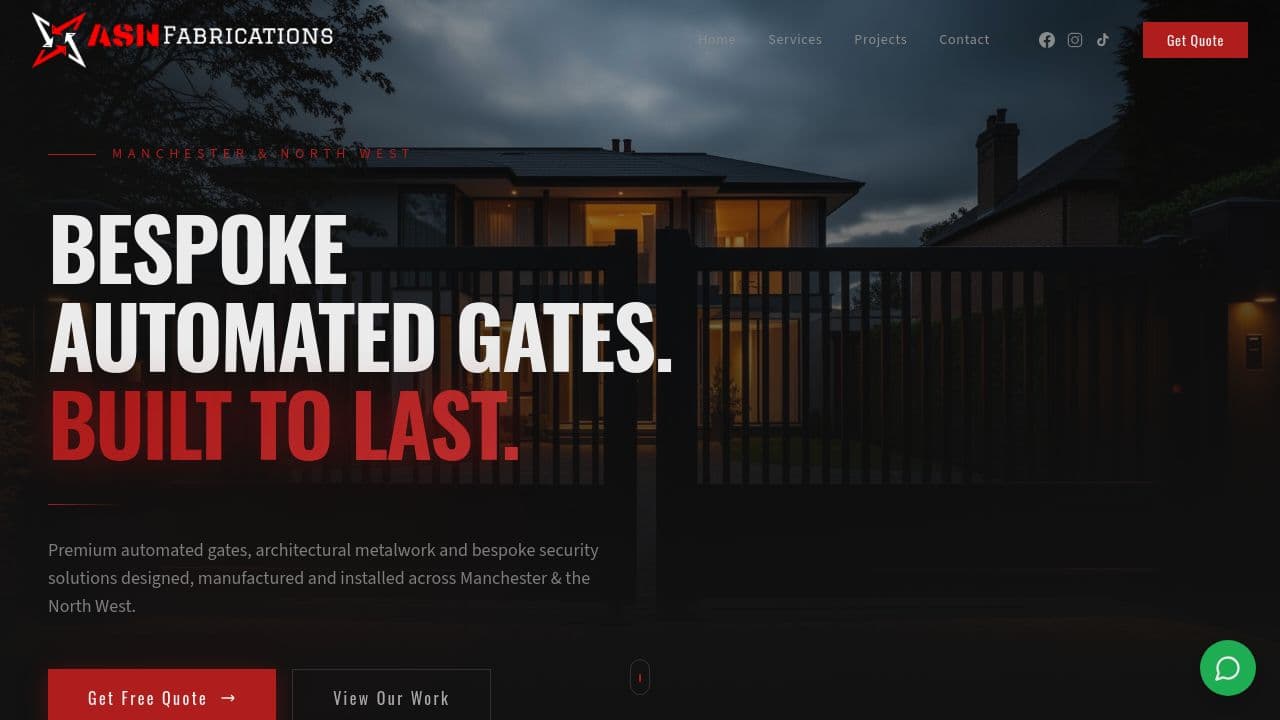A. FABRICATIONS LTD website screenshot