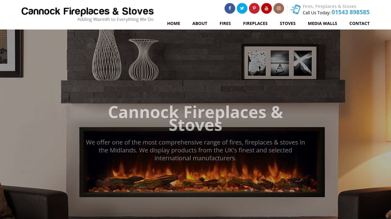 CANNOCK FIREPLACES & STOVE CENTRE LTD website screenshot