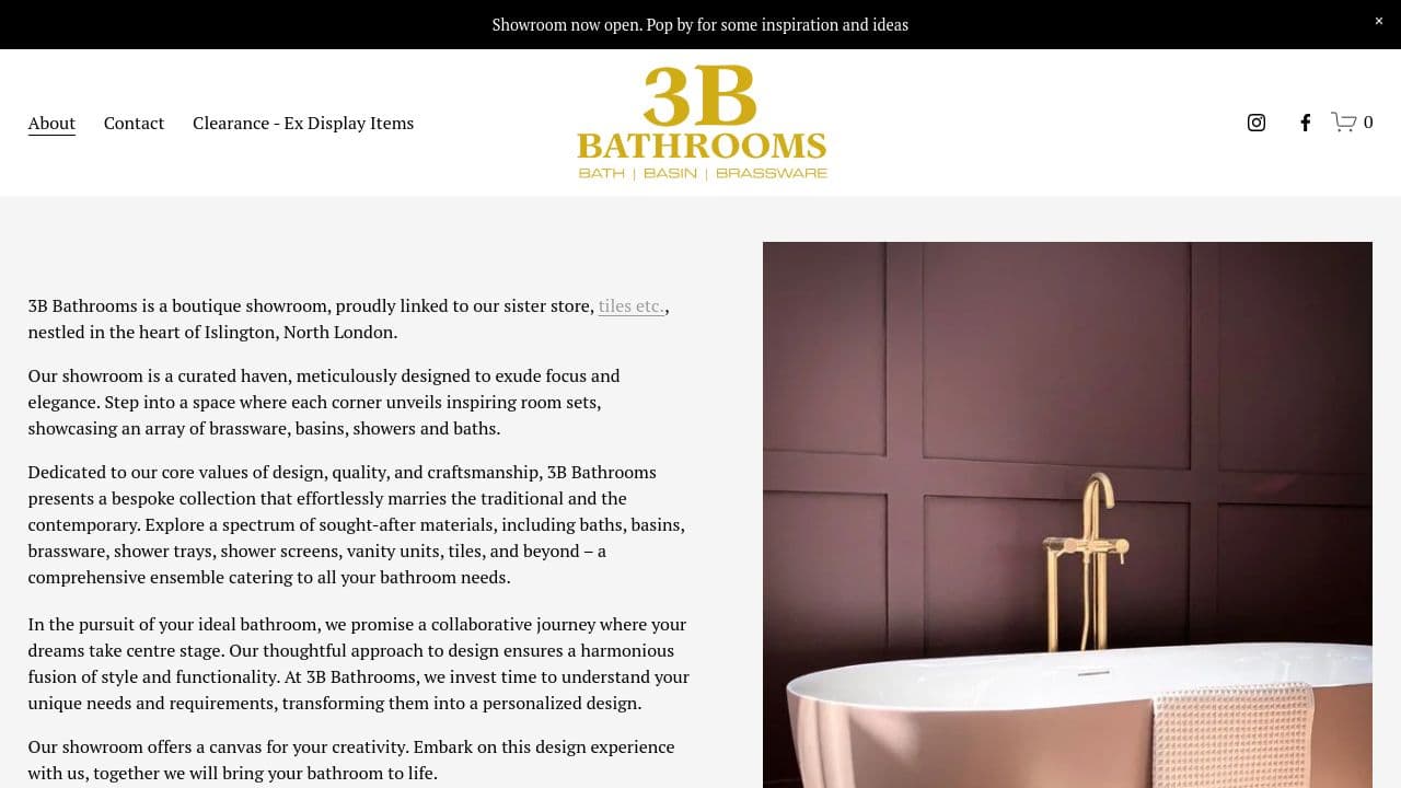 3B BATHROOMS LIMITED website screenshot
