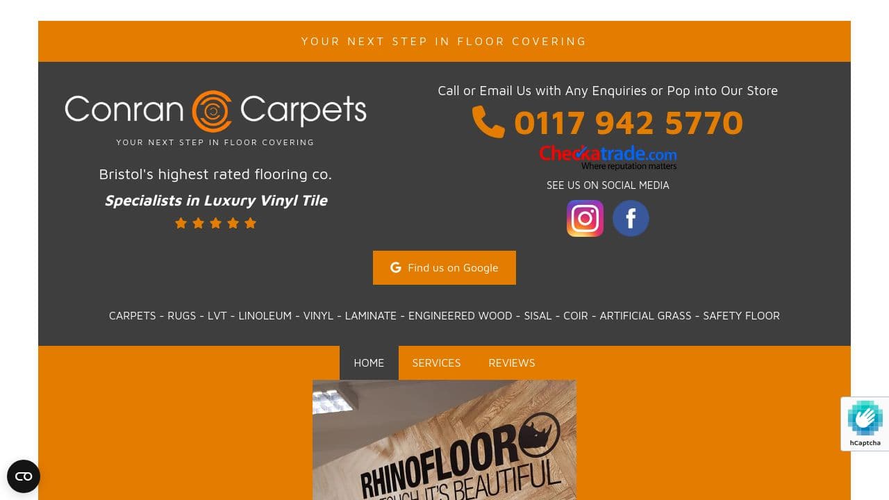 CONRAN CARPETS LTD website screenshot