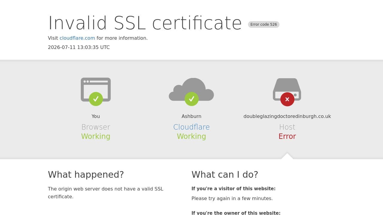 1ST DOUBLE GLAZING DOCTOR SCOTBASED LIMITED website screenshot