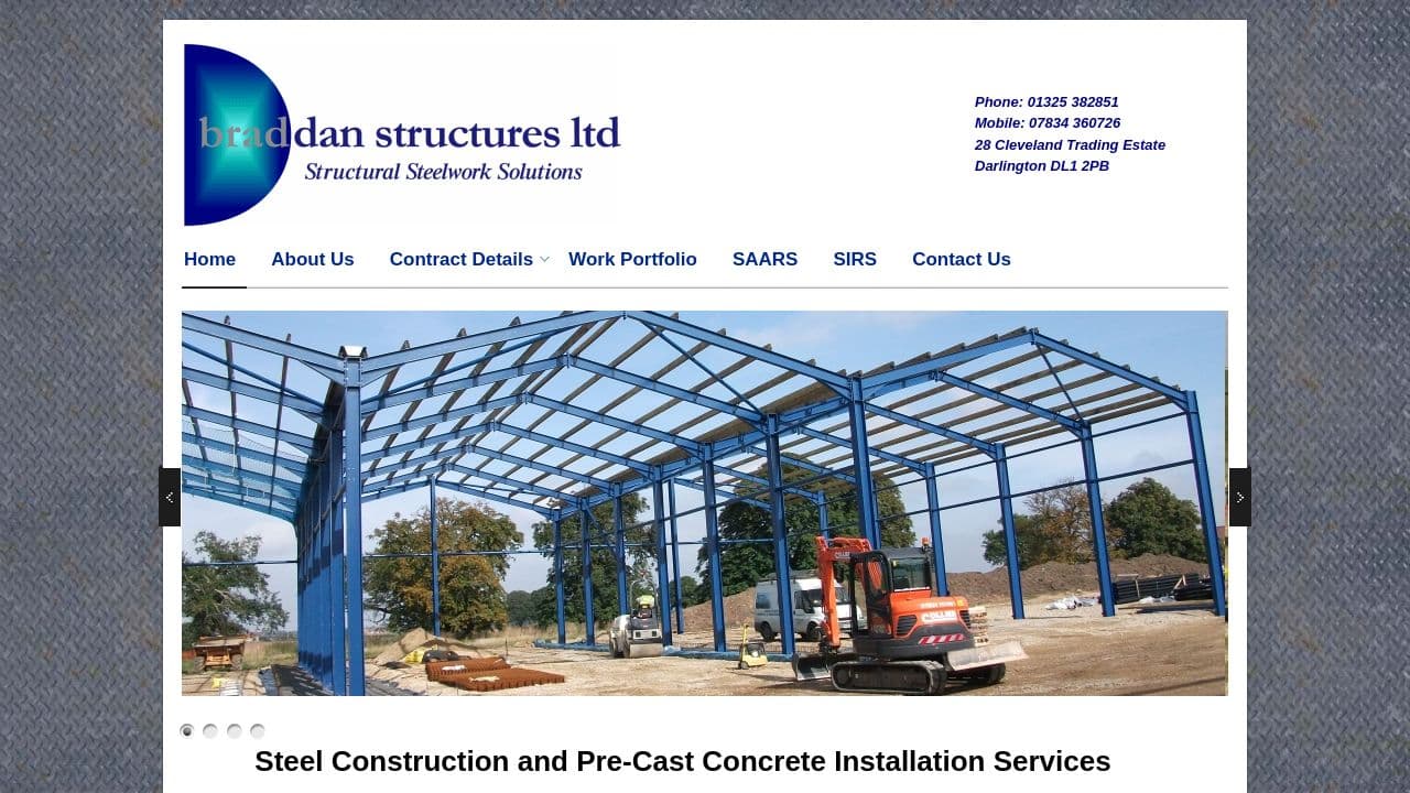 BRADDAN STRUCTURES LIMITED website screenshot