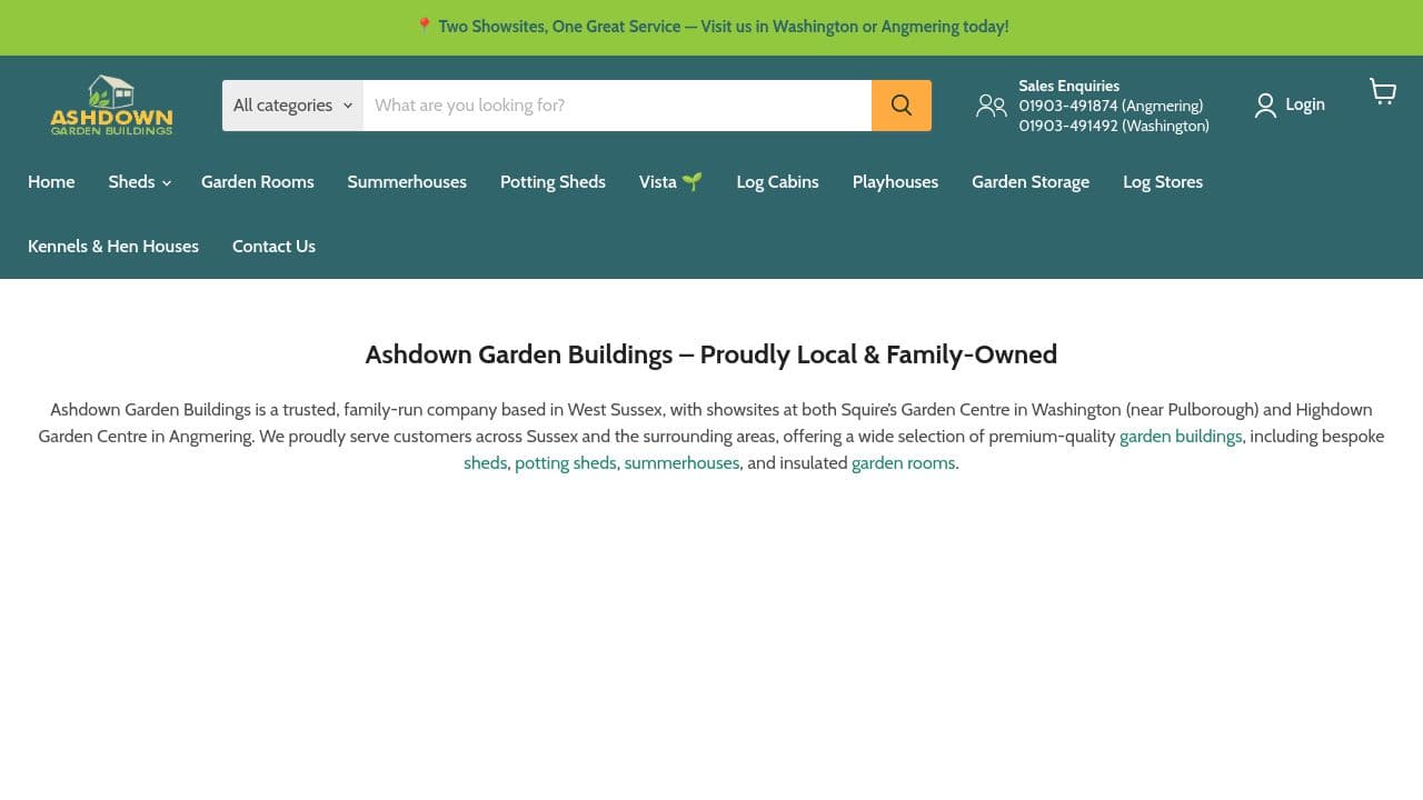 ASHDOWN GARDEN BUILDINGS LIMITED website screenshot