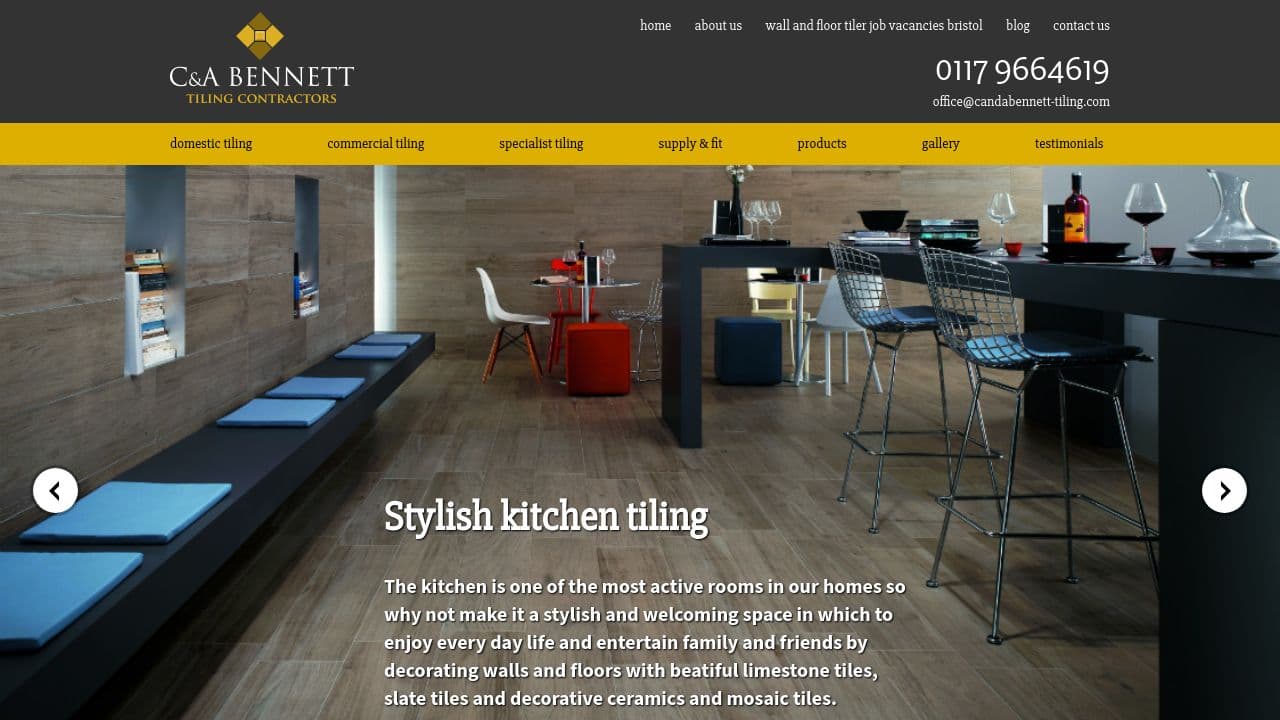 C & A BENNETT (TILING CONTRACTORS) LIMITED website screenshot