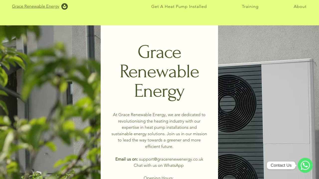 GRACE RENEWABLE ENERGY LTD website screenshot