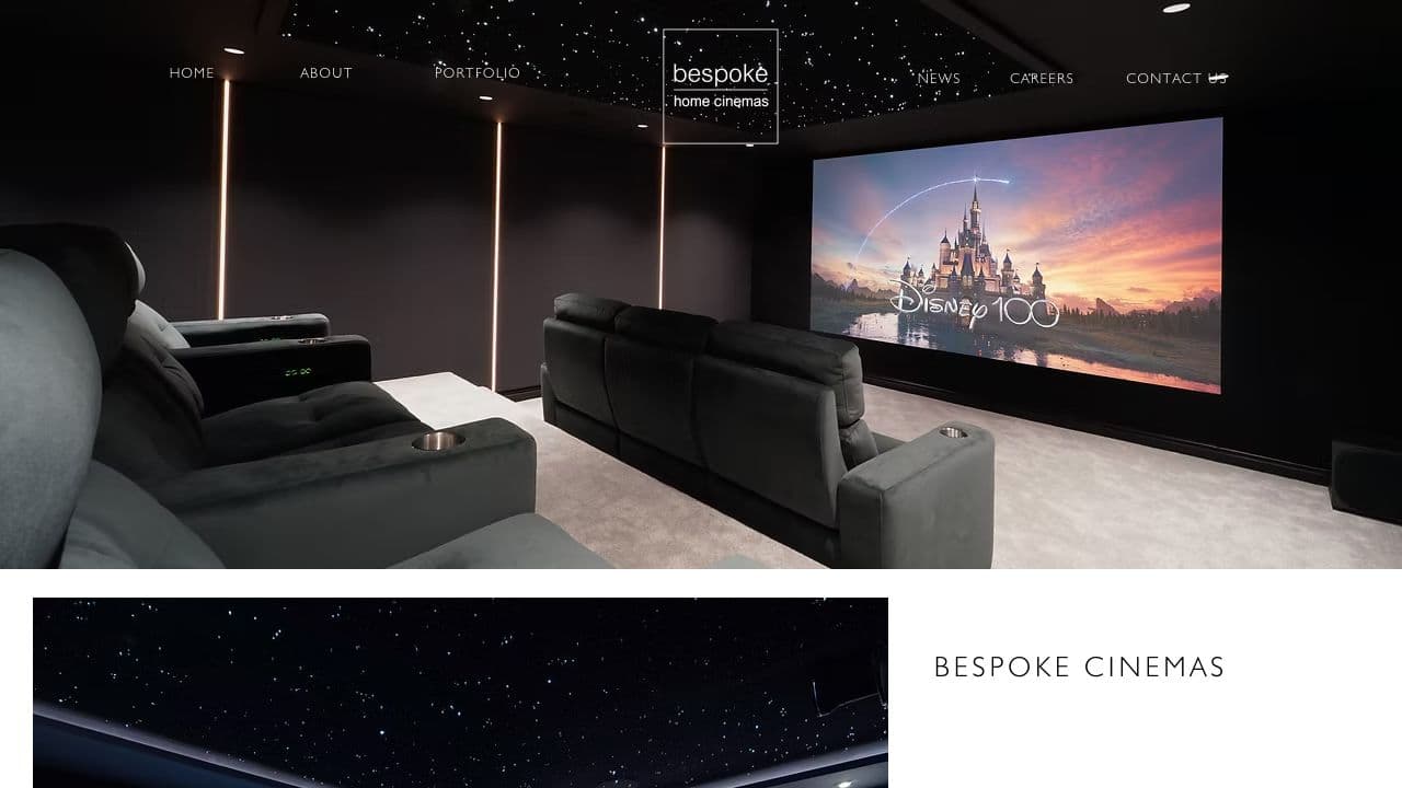 BESPOKE HOME CINEMAS LTD website screenshot